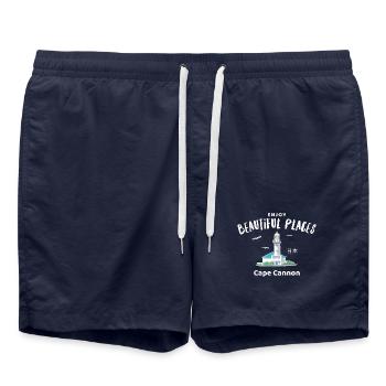 Japan, Bucht von Tokio, Leuchtturm Kannonzaki - Badeshorts - French Navy - Vorne - AI Model Male 185 light (185cm)