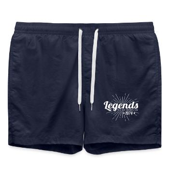 1974 Geburtstag Sprüche Legende Retro - Badeshorts - French Navy - Vorne - AI Model Male 185 light (185cm)