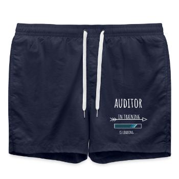 Auditeur en formation Profession Cadeau - Short de bain - bleu marine - Devant - AI Model Male 185 light (185cm)