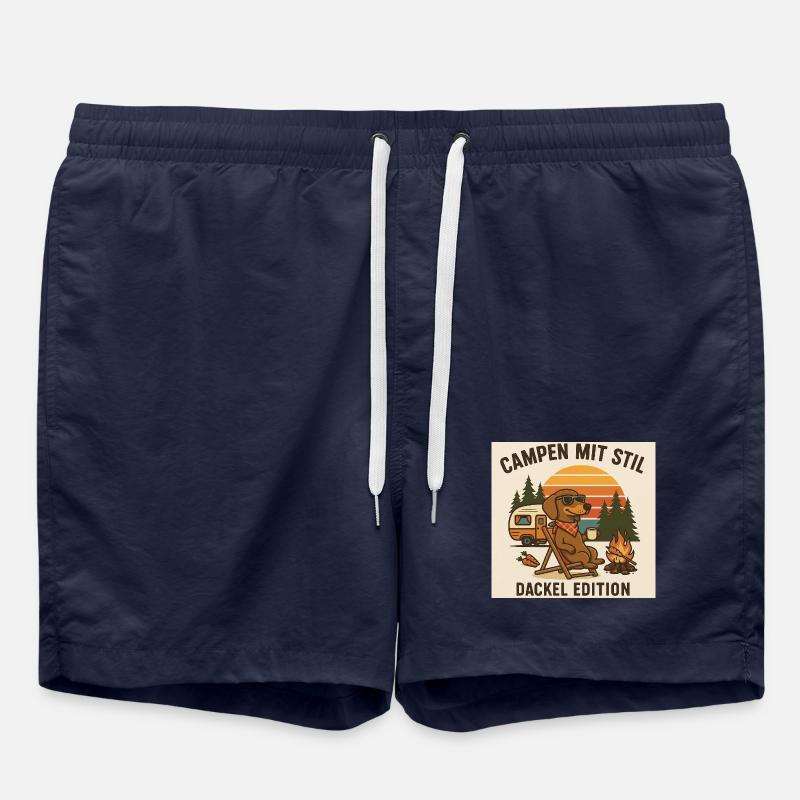 Campen mit Stil: Dackel Edition - Badeshorts - French Navy