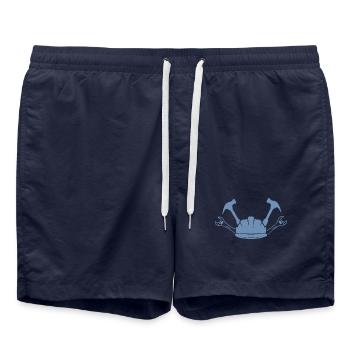 Chantier Ouvrier de la construction Artisanat Casque Silhouette - Short de bain - bleu marine - Devant - AI Model Male 185 light (185cm)