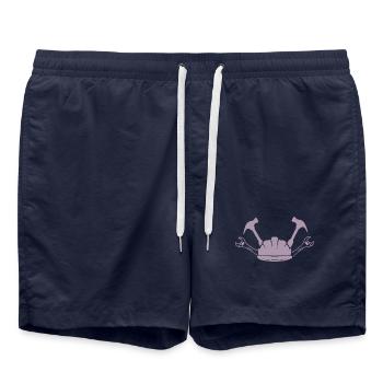 Chantier Ouvrier de la construction Artisanat Casque Silhouette - Short de bain - bleu marine - Devant - AI Model Male 185 light (185cm)