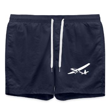 Planeur Pilote Silhouette Minimaliste - Short de bain - bleu marine - Devant - AI Model Male 185 light (185cm)