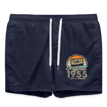 1955 Vintage Vintage Retro Birthday Gift - Swim Trunks - french navy - Front - AI Model Male 185 light (185cm)