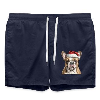 Bouledogue de Noël - Short de bain - bleu marine - Devant - AI Model Male 185 light (185cm)