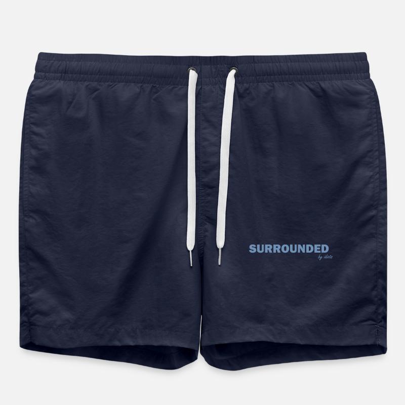 Surrounded by Idiots Funny Sayings - Swim Trunks - french navy
