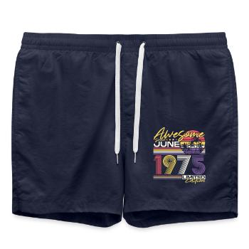 1975 Vintage Vintage Anniversaire Cadeau Rétro - Short de bain - bleu marine - Devant - AI Model Male 185 light (185cm)