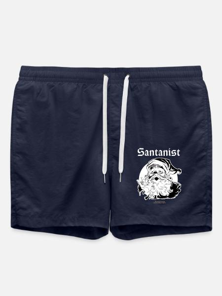 Ugly Christmas Santa Design Santanist - Swim Trunks - french navy