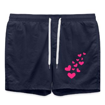 Petit coeurs coeur motif rose amour cadeau - Short de bain - bleu marine - Devant - AI Model Male 185 light (185cm)