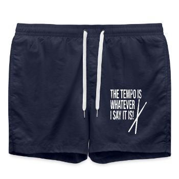 The Tempo Is Whatever I Say It Is / Drumsticks - Badeshorts - French Navy - Vorne - AI Model Male 185 light (185cm)