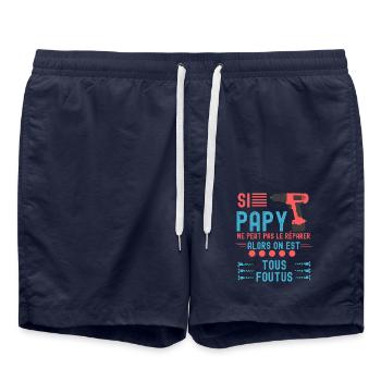 Papy bricoleur - Short de bain - bleu marine - Devant - AI Model Male 185 light (185cm)