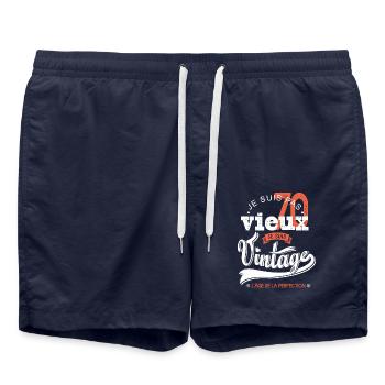 Je suis vintage cadeau humour anniversaire 70 ans - Short de bain - bleu marine - Devant - AI Model Male 185 light (185cm)