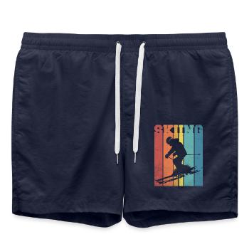 Ski palette couleurs rétro - Short de bain - bleu marine - Devant - AI Model Male 185 light (185cm)