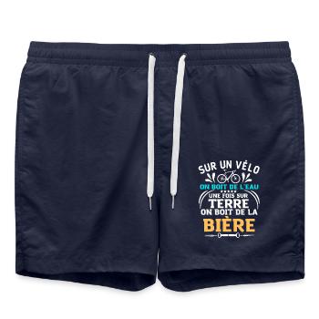 Humour bière vélo 2 - Short de bain - bleu marine - Devant - AI Model Male 185 light (185cm)
