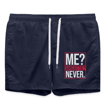 me sarcastic never quote - Swim Trunks - french navy - Front - AI Model Male 185 light (185cm)