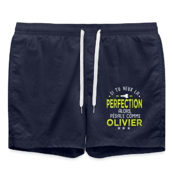 olivier si tu veux la perfection à vélo cycliste - Short de bain - bleu marine - Devant - AI Model Male 185 light (185cm)