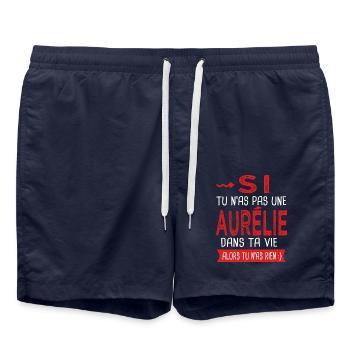 Aurélie tu nas pas une Aurélie dans ta vie Humour - Short de bain - bleu marine - Devant - AI Model Male 185 light (185cm)