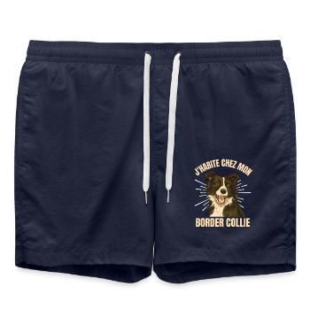 J HABITE CHEZ MON BORDER COLLIE 2 - Short de bain - bleu marine - Devant - AI Model Male 185 light (185cm)