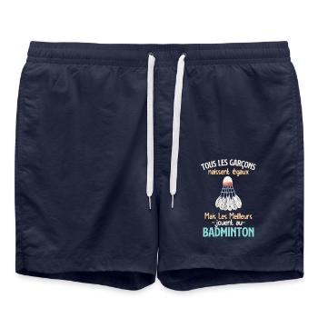 Les meilleurs garçons jouent au badminton - Short de bain - bleu marine - Devant - AI Model Male 185 light (185cm)