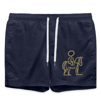 Rider sur Perd Style minimaliste - Short de bain - bleu marine - Devant - AI Model Male 185 light (185cm)