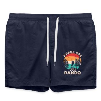 randonnée rando explorateur montagnes - Short de bain - bleu marine - Devant - AI Model Male 185 light (185cm)