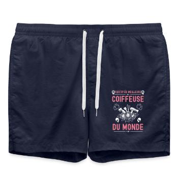 Meilleure coiffeuse - Short de bain - bleu marine - Devant - AI Model Male 185 light (185cm)