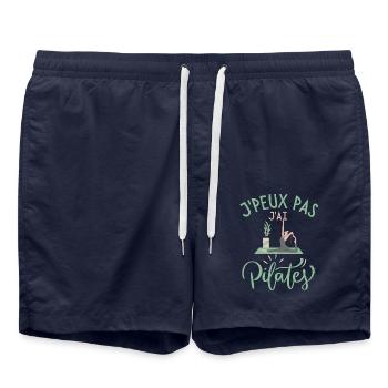 Femme pilates yoga - Short de bain - bleu marine - Devant - AI Model Male 185 light (185cm)