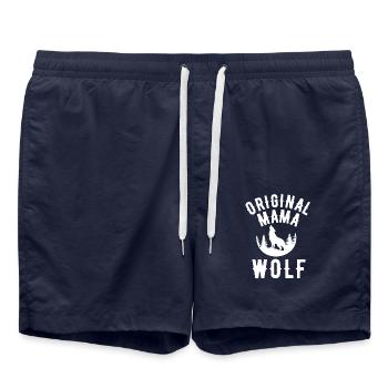 Original mama wolf - Swim Trunks - french navy - Front - AI Model Male 185 light (185cm)