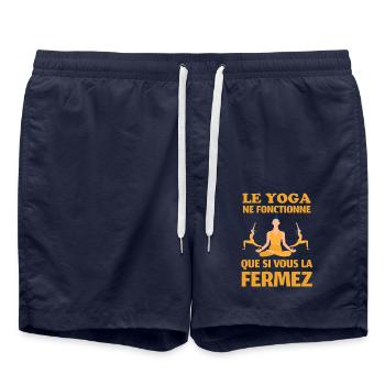 Humour fonctionnement du yoga - Short de bain - bleu marine - Devant - AI Model Male 185 light (185cm)