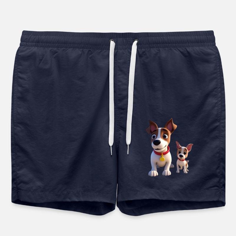 Papa et bébé chien - Short de bain - bleu marine