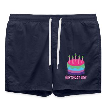 JOUR D’ANNIVERSAIRE - Short de bain - bleu marine - Devant - AI Model Male 185 light (185cm)