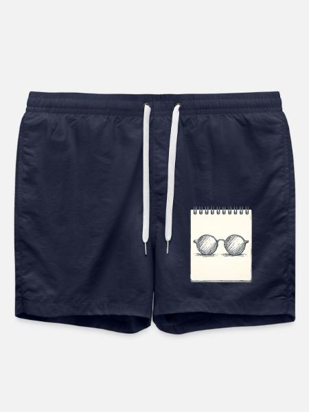 Zeichnung einer Brille - Badeshorts - French Navy