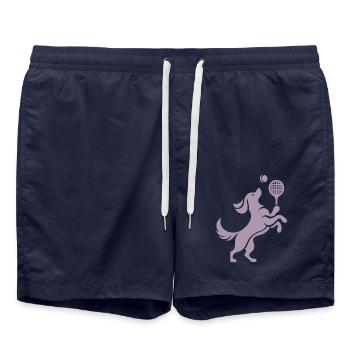 Labrador Chien Tennis Équilibre Silhouette minimalis - Short de bain - bleu marine - Devant - AI Model Male 185 light (185cm)