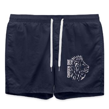 Chosen One – Tête de lion stylisée - Short de bain - bleu marine - Devant - AI Model Male 185 light (185cm)