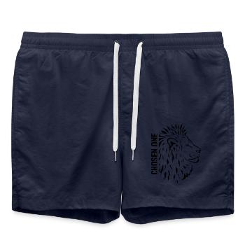 Chosen One – Tête de lion stylisée Noir - Short de bain - bleu marine - Devant - AI Model Male 185 light (185cm)