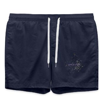 Weinen in kursiver, emotionaler, weicher Mädchenästhetik - Badeshorts - French Navy - Vorne - AI Model Male 185 light (185cm)