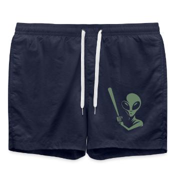Alien joueur de baseball Silhouette minimaliste - Short de bain - bleu marine - Devant - AI Model Male 185 light (185cm)