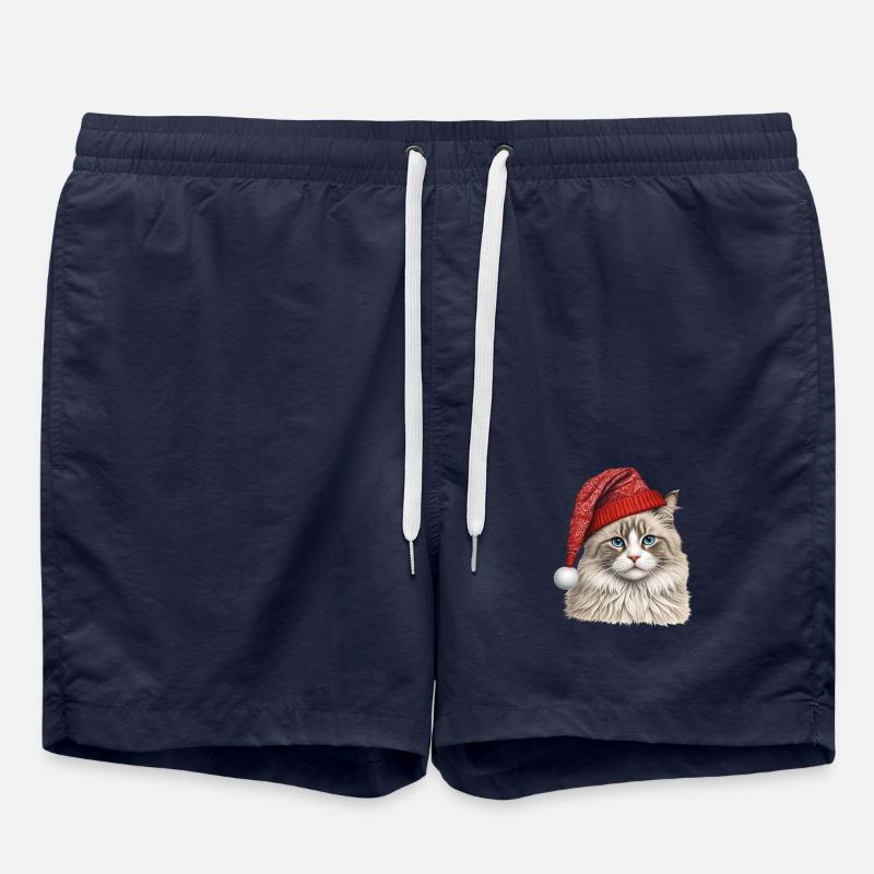 Christmas ragdoll cat - Swim Trunks - french navy