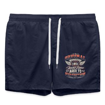 Cadeau d’anniversaire vintage rétro vintage 1951 - Short de bain - bleu marine - Devant - AI Model Male 185 light (185cm)