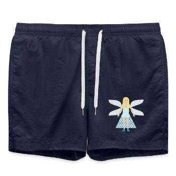 Winter Snowflake Fantasy Art Fairy - Swim Trunks - french navy - Front - AI Model Male 185 light (185cm)