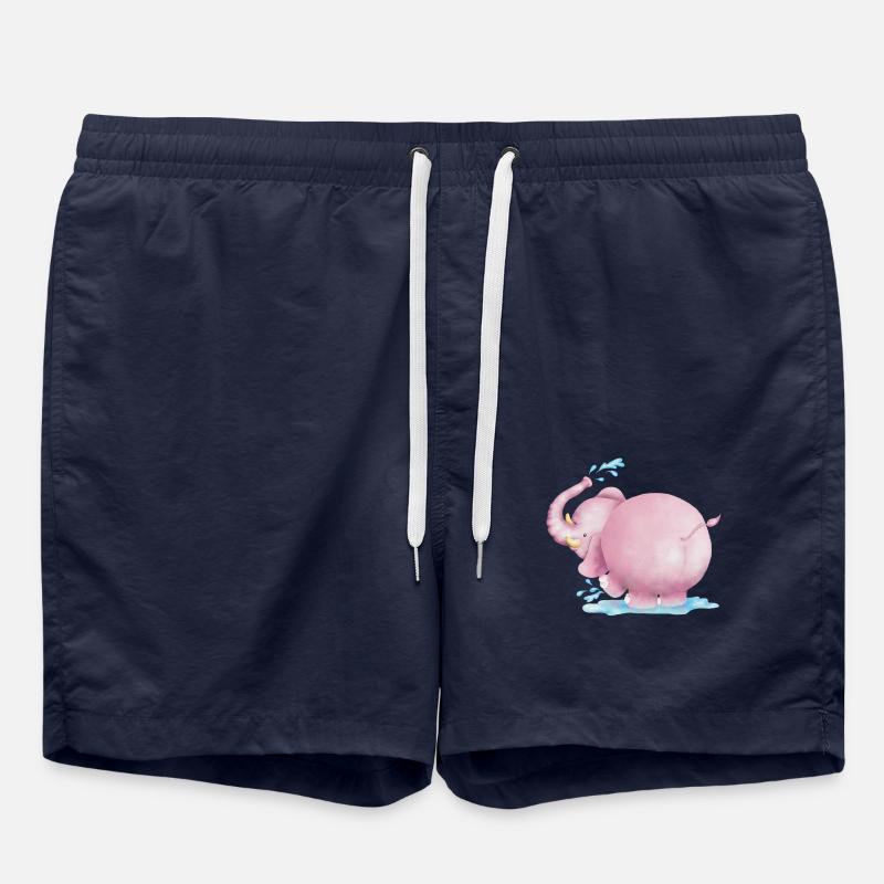 Éléphant rose - Short de bain - bleu marine