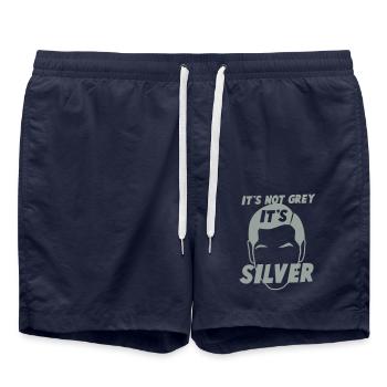 Es ist nicht GREY SILVER es ist Fox mann dad - Badeshorts - French Navy - Vorne - AI Model Male 185 light (185cm)