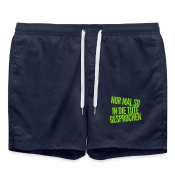 Nur mal so in die Tüte gesprochen - Badeshorts - French Navy - Vorne - AI Model Male 185 light (185cm)