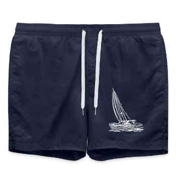 Voilier au vent - Short de bain - bleu marine - Devant - AI Model Male 185 light (185cm)