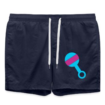 Cadeau de grossesse pour bébé Rattle Toddler - Short de bain - bleu marine - Devant - AI Model Male 185 light (185cm)