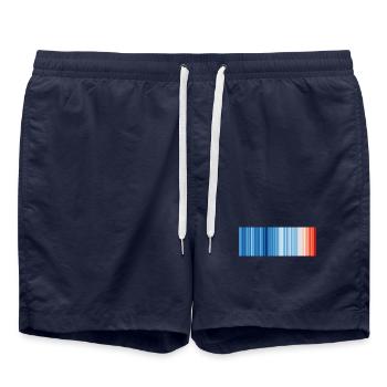 Warming Stripes illustrating the global warming - Short de bain - bleu marine - Devant - AI Model Male 185 light (185cm)