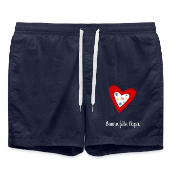FÊTE DES PÈRES.BONNE FÊTE PAPA. PAPA. BONNE FÊTE - Short de bain - bleu marine - Devant - AI Model Male 185 light (185cm)