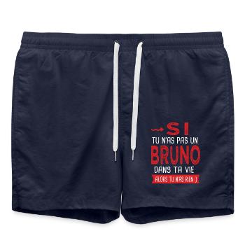 Si tu n as pas un Bruno dans ta vie Cadeau Humour - Short de bain - bleu marine - Devant - AI Model Male 185 light (185cm)