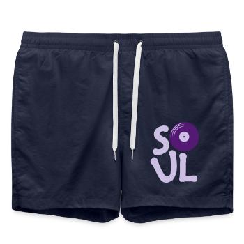 Vinyl Soul Music - Swim Trunks - french navy - Front - AI Model Male 185 light (185cm)