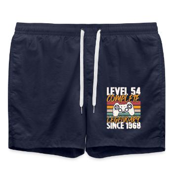 Niveau 54 Complet Vintage Anniversaire 54 Ans - Short de bain - bleu marine - Devant - AI Model Male 185 light (185cm)